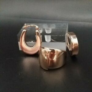 Ross Simons NWOT 18K Rose Gold Vermeil Over Sterling Silver Earrings & Ring Set